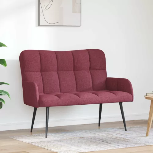 vidaXL Kétfős Kanapé bordó 115 x 61 x 87 cm szövet