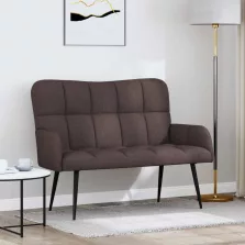  vidaXL Kétfős Kanapé Sötét Barna 115 x 61 x 87 cm szövet
