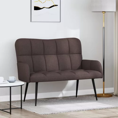 vidaXL Kétfős Kanapé Sötét Barna 115 x 61 x 87 cm szövet