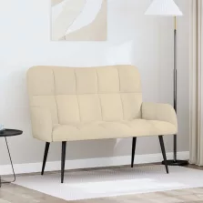 vidaXL Kétfős Kanapé Krém 115 x 61 x 87 cm szövet