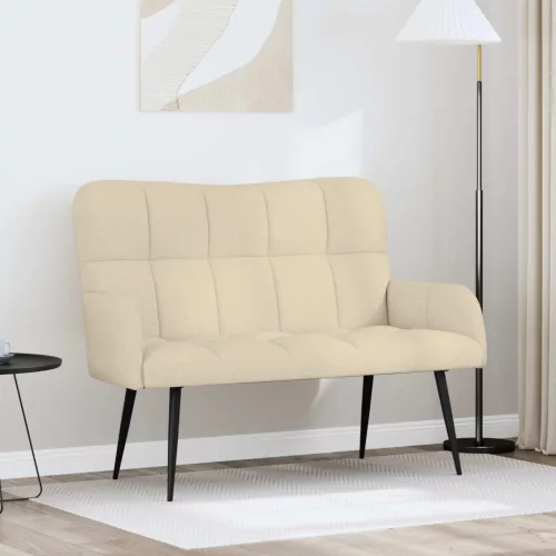 vidaXL Kétfős Kanapé Krém 115 x 61 x 87 cm szövet