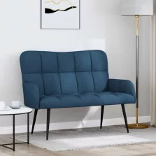 vidaXL Kétfős Kanapé Kék 115 x 61 x 87 cm szövet