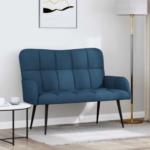 vidaXL Kétfős Kanapé Kék 115 x 61 x 87 cm szövet