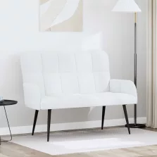 vidaXL Kétfős Kanapé Fehér 115 x 61 x 87 cm szövet