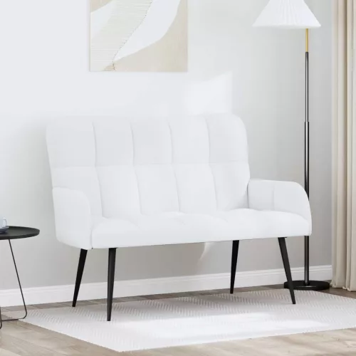 vidaXL Kétfős Kanapé Fehér 115 x 61 x 87 cm szövet