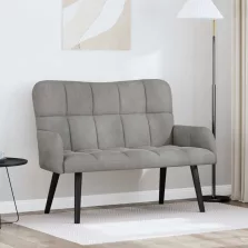   vidaXL Kétfős Kanapé Világosszürke 115 x 61 x 87 cm Bársony