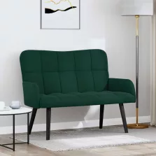   vidaXL Kétfős Kanapé Sötétzöld 115 x 61 x 87 cm Bársony