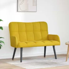 vidaXL Kétfős Kanapé Sárga 115 x 61 x 87 cm Bársony