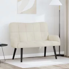 vidaXL Kétfős Kanapé Krém 115 x 61 x 87 cm Bársony