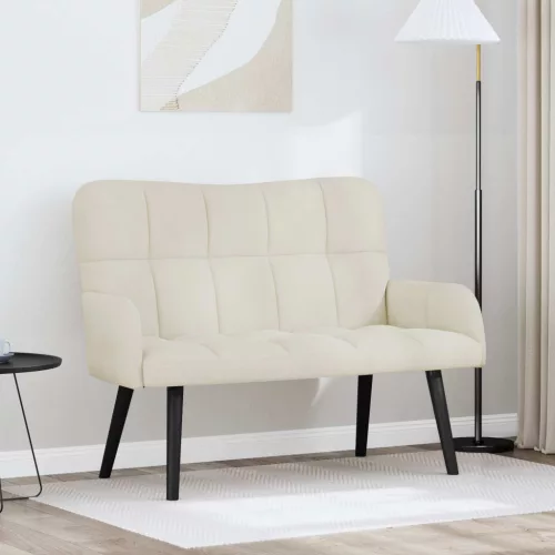 vidaXL Kétfős Kanapé Krém 115 x 61 x 87 cm Bársony