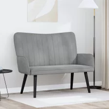   vidaXL Kétfős Kanapé Világosszürke 115 x 61 x 87 cm Bársony