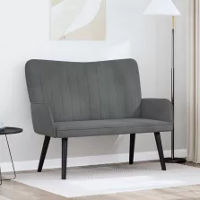   vidaXL Kétfős Kanapé Sötétszürke 115 x 61 x 87 cm Bársony