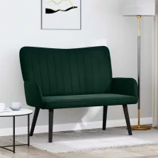   vidaXL Kétfős Kanapé Sötétzöld 115 x 61 x 87 cm Bársony