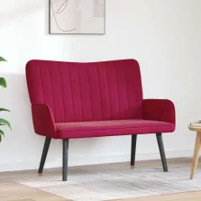 vidaXL Kétfős Kanapé bordó 115 x 61 x 87 cm Bársony