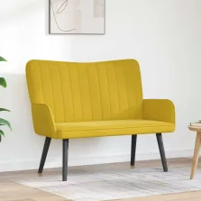 vidaXL Kétfős Kanapé Sárga 115 x 61 x 87 cm Bársony