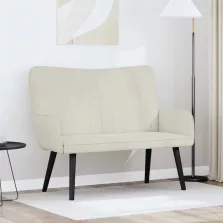 vidaXL Kétfős Kanapé Krém 115 x 61 x 87 cm Bársony