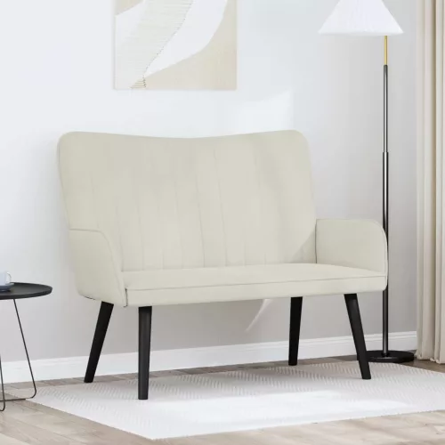 vidaXL Kétfős Kanapé Krém 115 x 61 x 87 cm Bársony