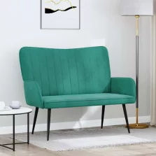 vidaXL Kétfős Kanapé Türkiz 115 x 61 x 87 cm Bársony