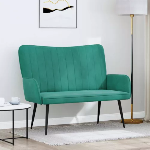 vidaXL Kétfős Kanapé Türkiz 115 x 61 x 87 cm Bársony