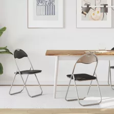   vidaXL Összecsukható szék 2 pcs Fekete és Szürke 48 x 43,5 x 81 cm