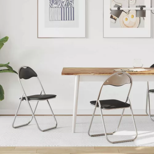 vidaXL Összecsukható szék 2 pcs Fekete és Szürke 48 x 43,5 x 81 cm