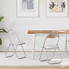   vidaXL Összecsukható szék 2 pcs Fehér és Szürke 48 x 43,5 x 81 cm