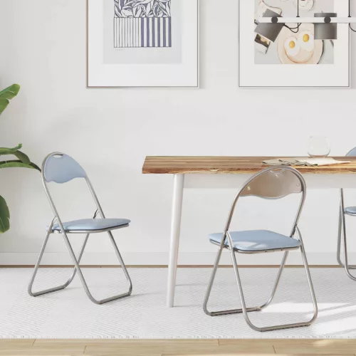 vidaXL Összecsukható szék 2 pcs Szürke 48 x 43,5 x 81 cm Műbőr