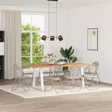   vidaXL Összecsukható szék 8 pcs Homokszín 48 x 43,5 x 81 cm Műbőr