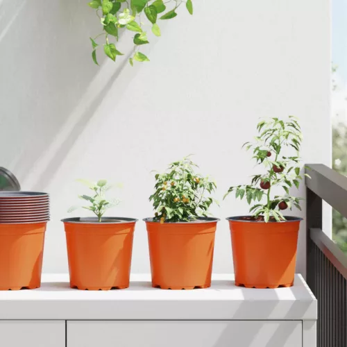 vidaXL Virág Cserép 200 pcs Kerámia Ø 15 x 12.5 cm Műanyag