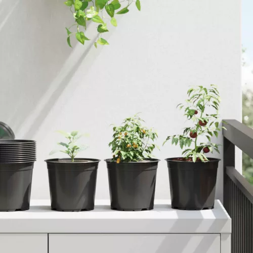 vidaXL Virág Cserép 100 pcs Fekete Ø 15 x 12.5 cm Műanyag