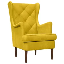 vidaXL karosszék Sárga Bársony