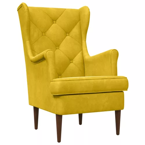 vidaXL karosszék Sárga Bársony