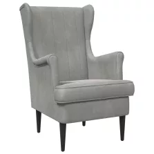 vidaXL karosszék Világosszürke Bársony