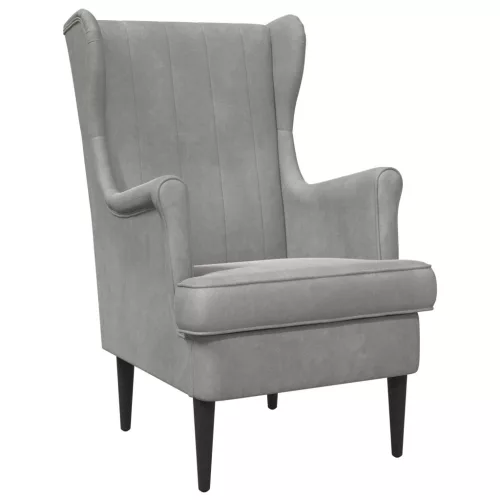 vidaXL karosszék Világosszürke Bársony