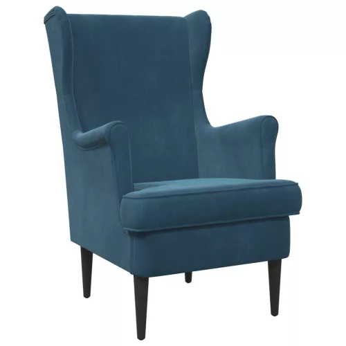 vidaXL karosszék Kék Bársony