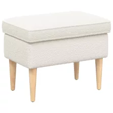 vidaXL Lábpárna Krémszínű 55 x 35 x 41 cm Bouclé