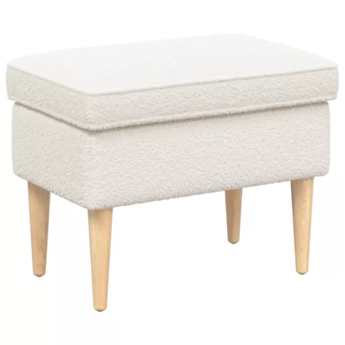 vidaXL Lábpárna Krémszínű 55 x 35 x 41 cm Bouclé