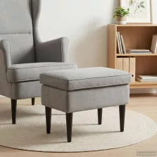 vidaXL Lábpárna Világosszürke 55 x 35 x 41 cm Bársony