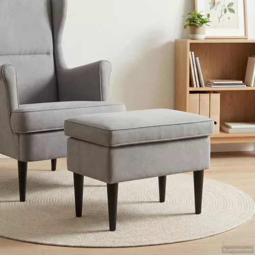 vidaXL Lábpárna Világosszürke 55 x 35 x 41 cm Bársony