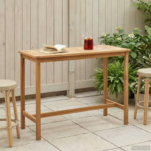 vidaXL Bárasztal Természetes 150 x 75 x 105 cm Tömör Teakfa