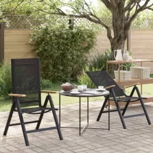   vidaXL Fekvő Kerti Székek 2 pcs Fekete 58 x 73 x 111,5 cm Textilén