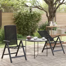   vidaXL Fekvő Kerti Székek 2 pcs Fekete 58 x 71 x 112 cm Textilén