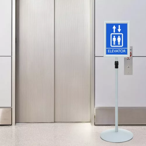 vidaXL Pedestal poszter állvány Ezüst 33 x 33 x 123 cm PVC és Acél