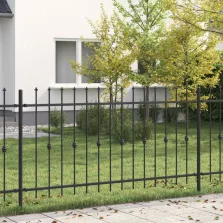   vidaXL Tüskés kerítés Fekete 200 x 150 cm Porszórt acél