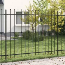   vidaXL Tüskés kerítés Fekete 200 x 200 cm Porszórt acél