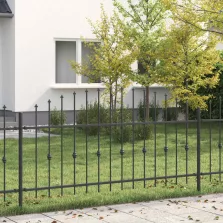   vidaXL Tüskés kerítés Fekete 200 x 130 cm Porszórt acél