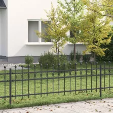   vidaXL Gyűrűs Kerítés Fekete 200 x 130 cm Porszórt acél