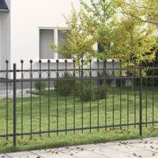   vidaXL Gyűrűs Kerítés Fekete 200 x 150 cm Porszórt acél