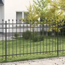   vidaXL Gyűrűs Kerítés Fekete 200 x 130 cm Porszórt acél