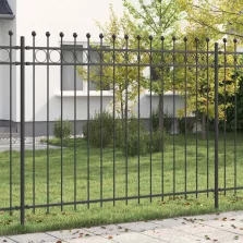   vidaXL Gyűrűs Kerítés Fekete 200 x 200 cm Porszórt acél